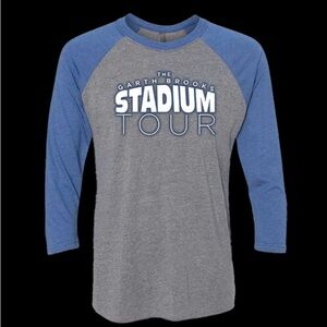 GARTH BROOKS BLUE/GREY STADIUM TOUR RAGLAN T-Shirt |Size XL
